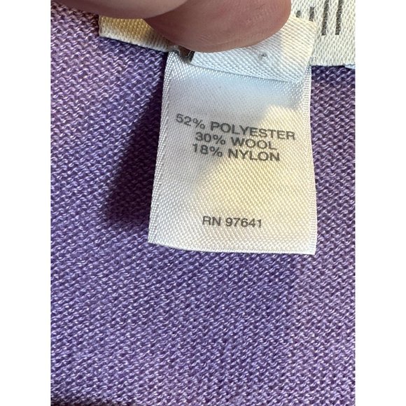 J.Jill Sweater Cardigan Size Medium Single Button Closure Long Sleeve Purple - Picture 8 of 9
